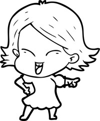 happy cartoon girl