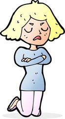 cartoon annoyed woman