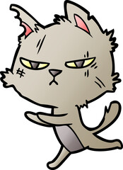 tough cartoon cat running