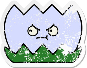 distressed sticker of a cute cartoon water lilly