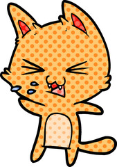 cartoon cat hissing