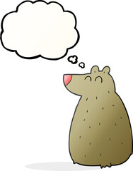freehand drawn thought bubble cartoon bear