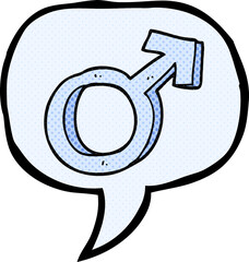 freehand drawn comic book speech bubble cartoon male symbol