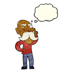 cartoon annoyed old man with thought bubble