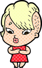 cartoon surprised girl