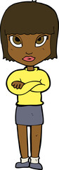 cartoon woman with crossed arms