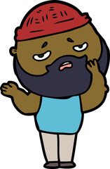 cartoon worried man with beard