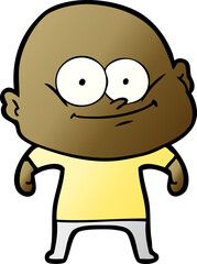 cartoon bald man staring