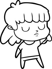 cartoon indifferent woman