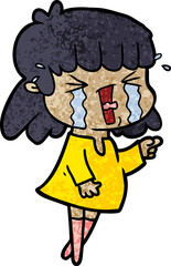 cartoon woman in tears