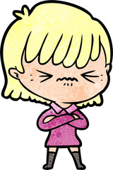annoyed cartoon girl