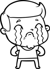 Obraz premium cartoon man crying