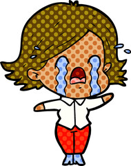 cartoon woman crying