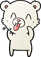 rude cartoon polar bear sticking out tongue