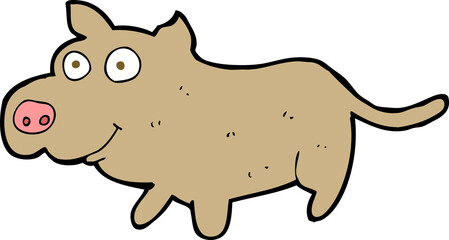 cartoon happy little dog