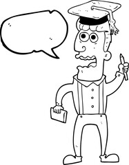 freehand drawn speech bubble cartoon stressed student