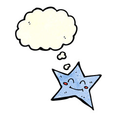 cartoon star character with thought bubble
