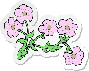 sticker of a cartoon flowers