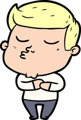 cartoon model guy pouting