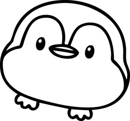 line doodle of a cute christmas penguin