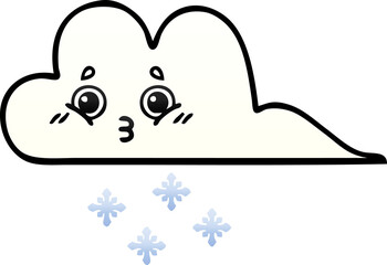 gradient shaded cartoon of a snow cloud