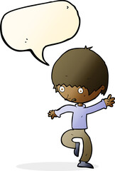 cartoon panicking man with speech bubble