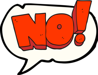 freehand drawn speech bubble cartoon NO! shout