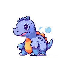 Fototapeta premium Playful Dino: Adorable 2D Illustration