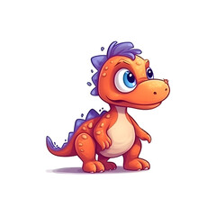 Playful Dino: Adorable 2D Illustration