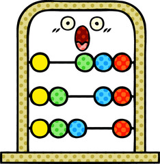 comic book style cartoon of a abacus