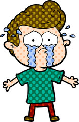 cartoon crying man