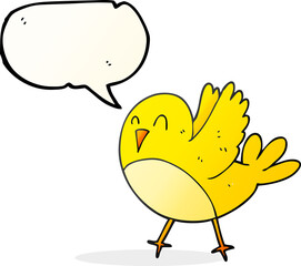 freehand drawn speech bubble cartoon bird