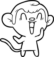 cartoon laughing monkey