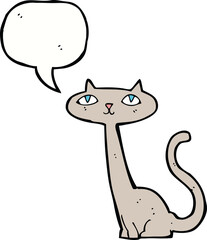 cartoon cat with speech bubble