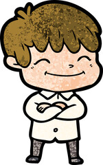 Obraz premium cartoon happy boy