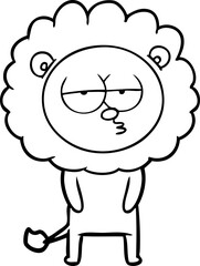 cartoon tired lion