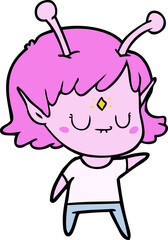 cartoon alien girl