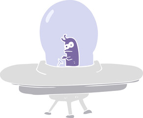 flat color illustration of flying saucer