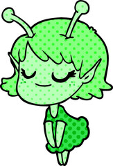 smiling alien girl cartoon