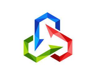 crystal shaped recycling logo