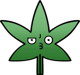gradient shaded cartoon of a marijuana leaf