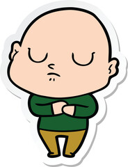 sticker of a cartoon bald man