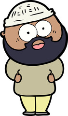 Fototapeta premium cartoon surprised bearded man