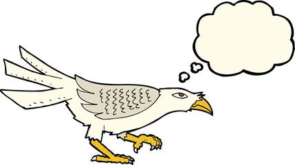 cartoon bird with thought bubble