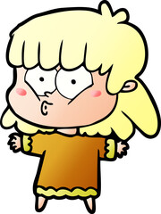 cartoon whistling girl