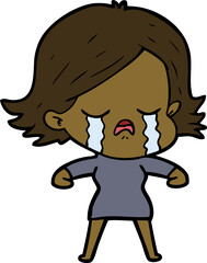 cartoon girl crying