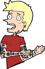 cartoon man with tattoos