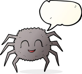 freehand drawn speech bubble cartoon spider