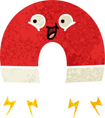 retro illustration style cartoon of a magnet