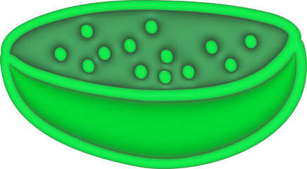 3D Green bowl with cats food